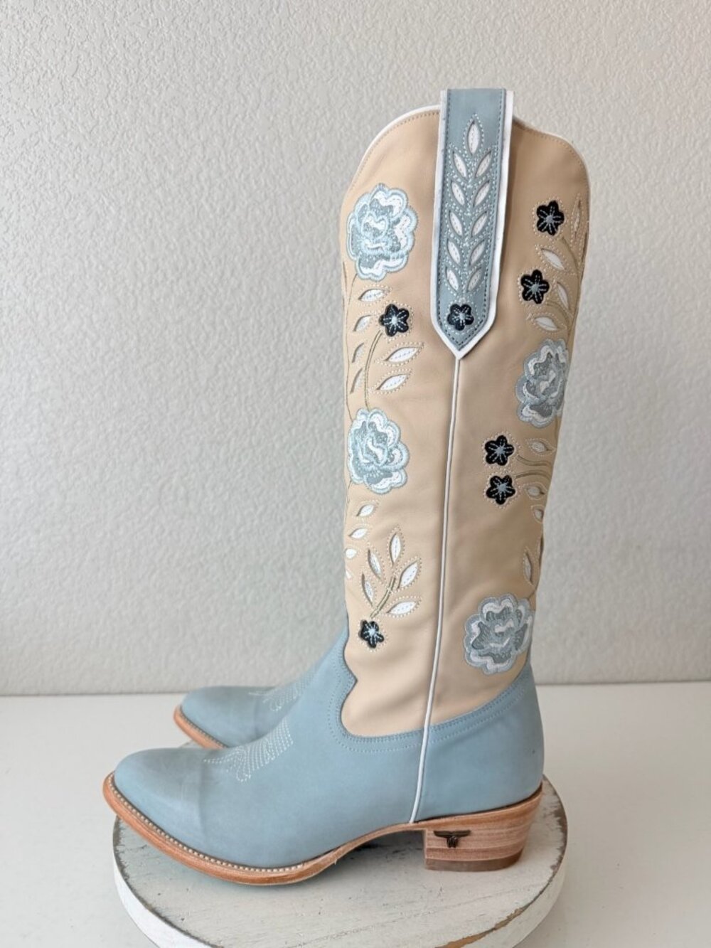 Lane KENZIE Knee High Cowboy Boots Womens 9.5 Blueberry Buttermilk Western Tall - Picture 5 of 12